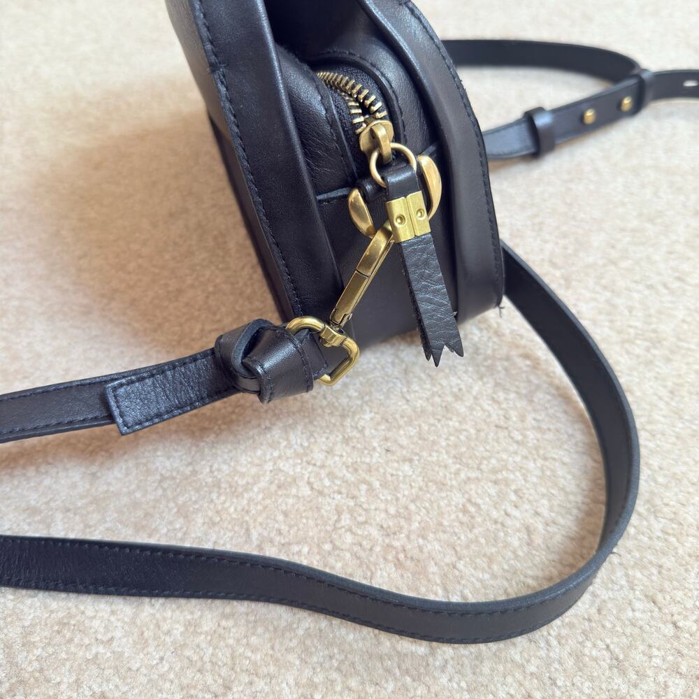 Madewell Sydney Black Leather Zip Top Small Crossbody Bag Convertible - Picture 12 of 13